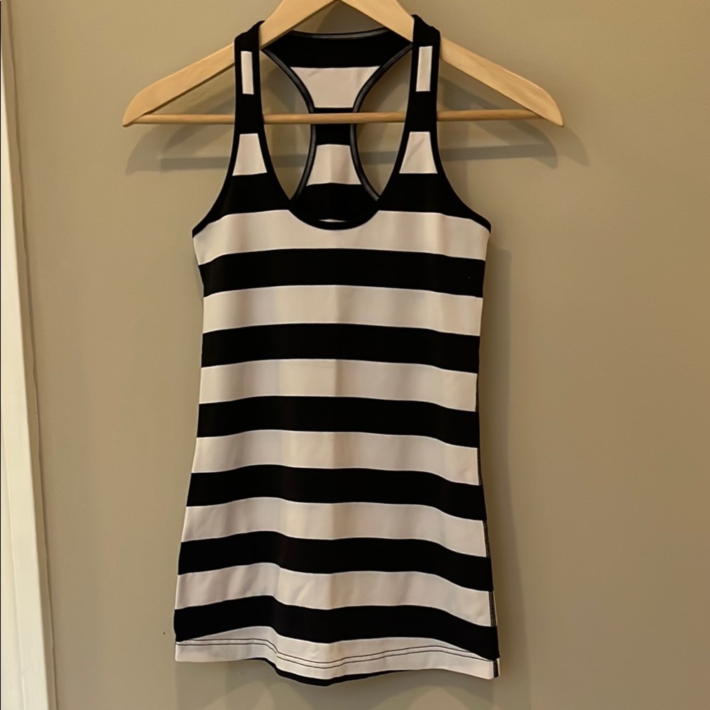 Lululemon Athletica Black and White Racerback Tank Top